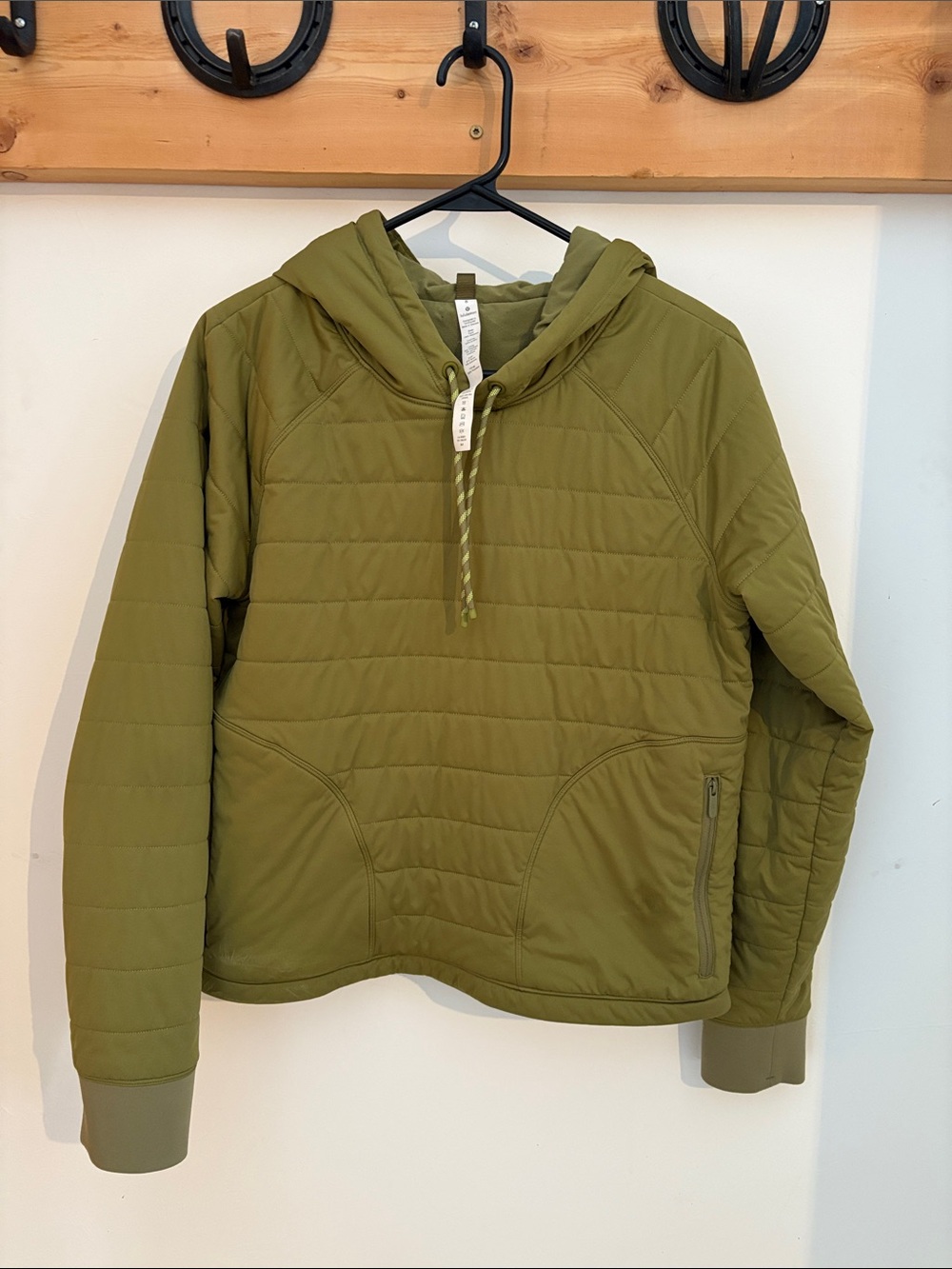 lululemon athletica Olive Quilted Hooded Pullover